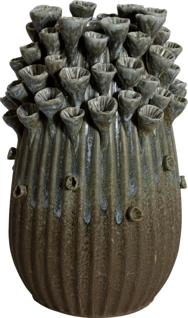 Vas Caleta H29 cm Keramik, grön
