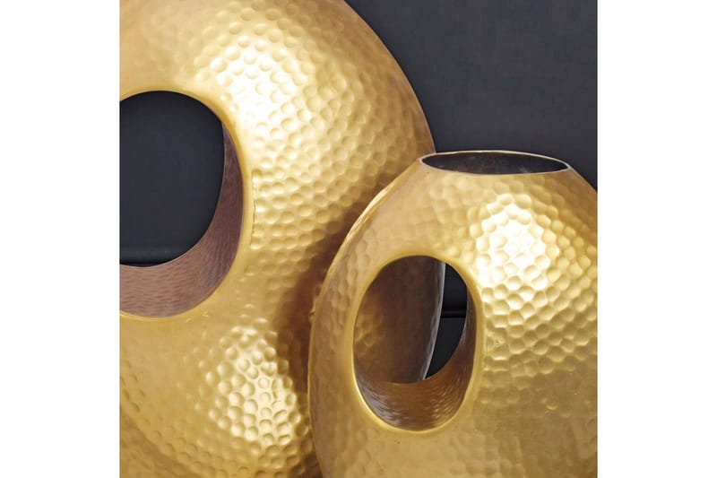 Vas Wohnling Set om 2 Aluminium Hamrad look, modern loftstil Guld - Guld - Inredning - Vas