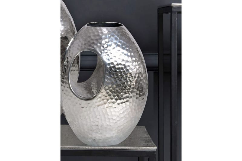 Vas Wohnling Set om 2 Aluminium Hamrad look, modern loftstil Silver - Silver - Inredning - Vas