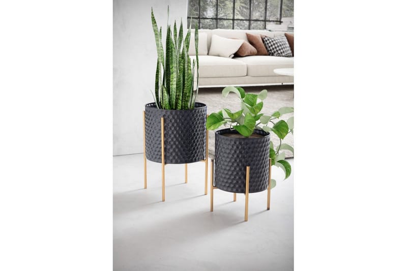 Vas Wohnling Set om 2 Aluminium Blomväxtkruka 3D-Cirkelyta Modern - Inredning - Kruka & ytterkruka