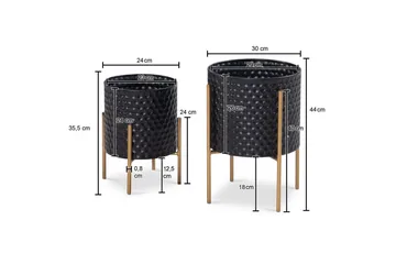 Vas Wohnling Set om 2 Aluminium Blomväxtkruka 3D-Cirkelyta Modern - Inredning - Kruka & ytterkruka