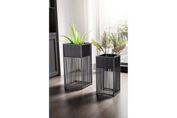 Vas Wohnling Set om 2 metall blomma växtkruka filigran gallerlook modern - Inredning - Kruka & ytterkruka