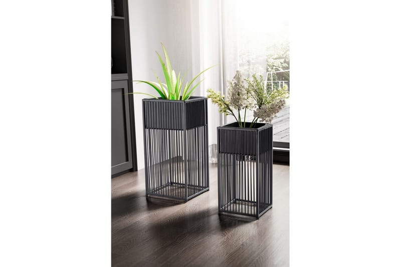 Vas Wohnling Set om 2 metall blomma växtkruka filigran gallerlook modern - Inredning - Kruka & ytterkruka