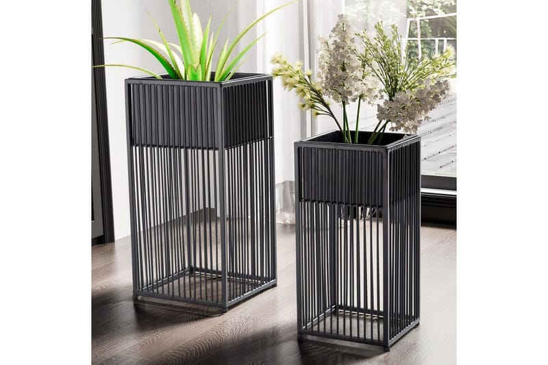 Vas Wohnling Set om 2 metall blomma växtkruka filigran gallerlook modern - Inredning - Kruka & ytterkruka