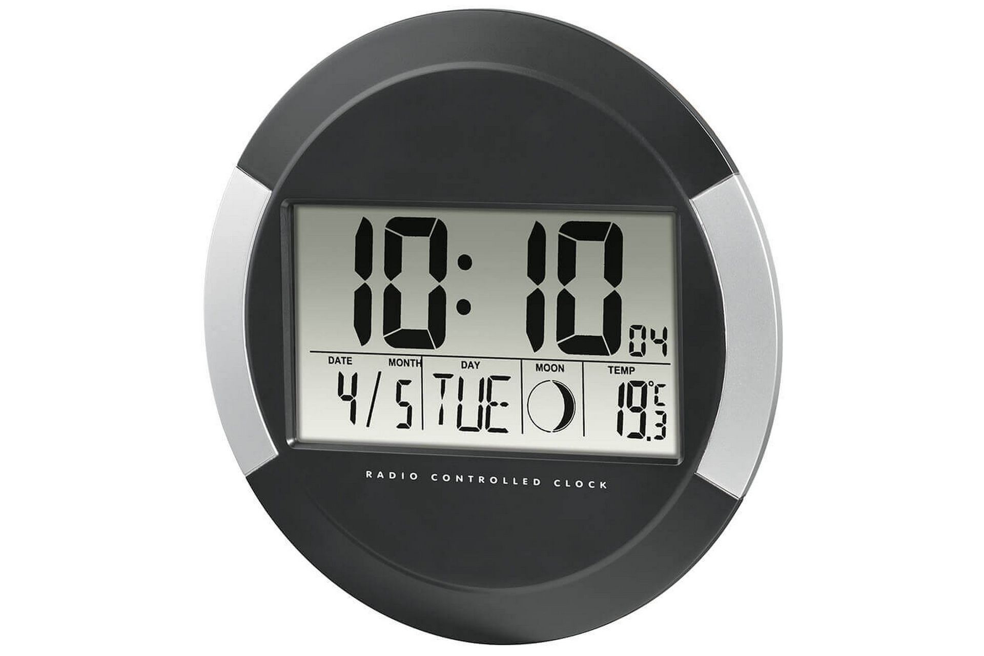 Alternativ bild 1 för Hama PP-245 - Klocka - elektronisk - skrivbord, väggmonterbar - 24.5 cm - grå, svart