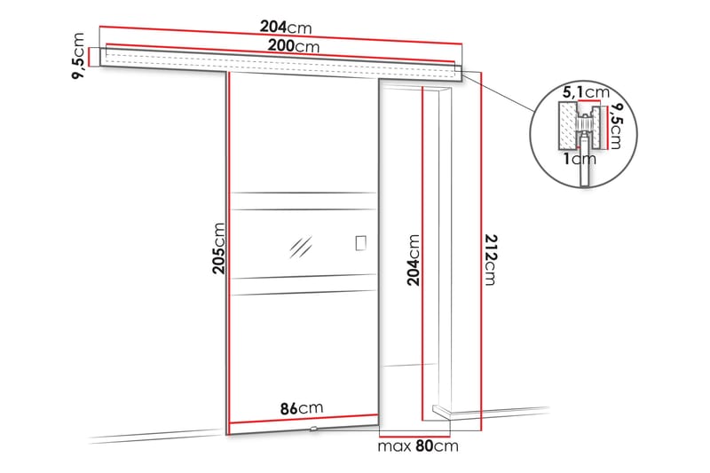 Bemi Skjutdörr - Vit/Svart - Hus & renovering - Bygg - Dörrar & Portar - Skjutdörrar