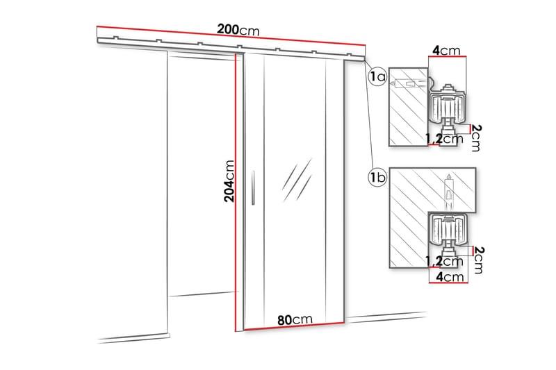 Cassidy Skjutdörr - Svart - Hus & renovering - Bygg - Dörrar & Portar - Skjutdörrar
