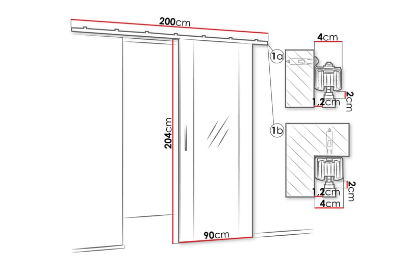 Cassidy Skjutdörr - Svart - Hus & renovering - Bygg - Dörrar & Portar - Skjutdörrar