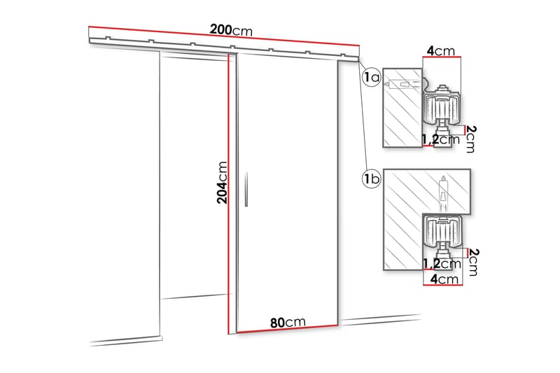 Cassidy Skjutdörr - Svart - Hus & renovering - Bygg - Dörrar & Portar - Skjutdörrar
