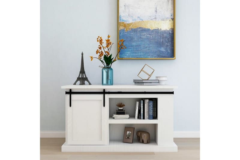 Mini skjutdörrsbeslag kolstål 122 cm - Svart - Hus & renovering - Bygg - Dörrar & Portar - Dörrbeslag & dörrtillbehör