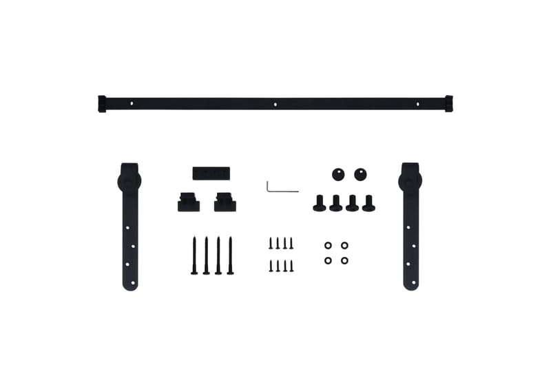 Mini skjutdörrsbeslag kolstål 122 cm - Svart - Hus & renovering - Bygg - Dörrar & Portar - Dörrbeslag & dörrtillbehör