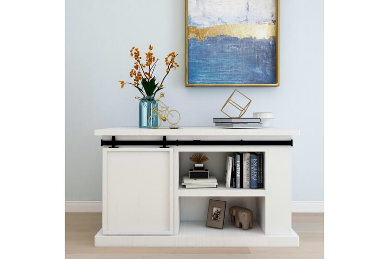 Mini skjutdörrsbeslag kolstål 122 cm - Svart - Hus & renovering - Bygg - Dörrar & Portar - Dörrbeslag & dörrtillbehör