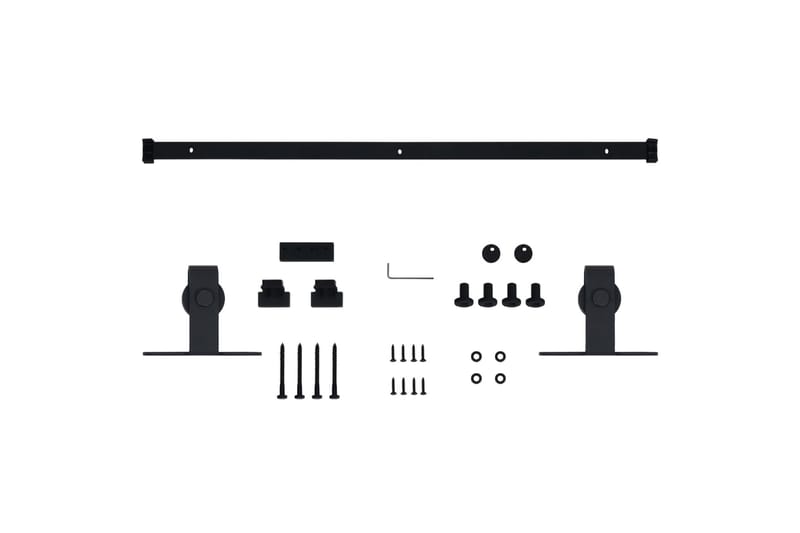 Mini skjutdörrsbeslag kolstål 122 cm - Svart - Hus & renovering - Bygg - Dörrar & Portar - Dörrbeslag & dörrtillbehör