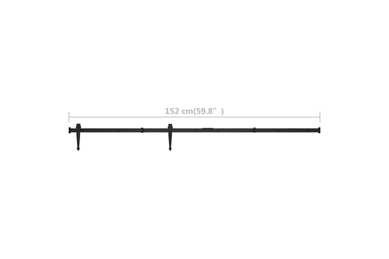 Mini skjutdörrsbeslag kolstål 152 cm - Svart - Hus & renovering - Bygg - Dörrar & Portar - Dörrbeslag & dörrtillbehör
