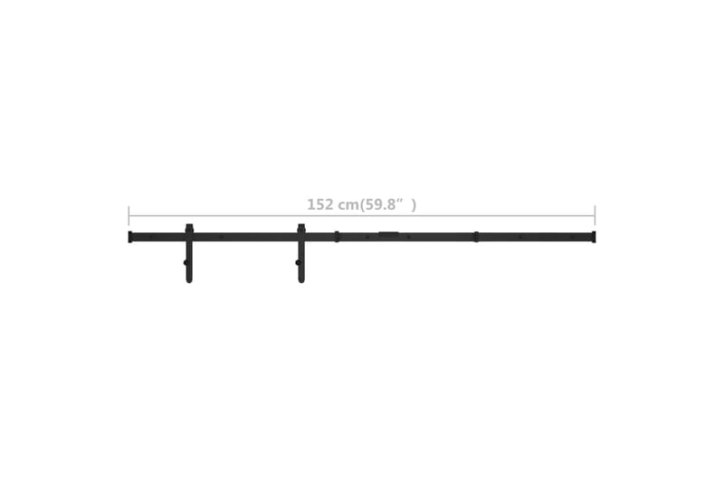 Mini skjutdörrsbeslag kolstål 152 cm - Svart - Hus & renovering - Bygg - Dörrar & Portar - Dörrbeslag & dörrtillbehör