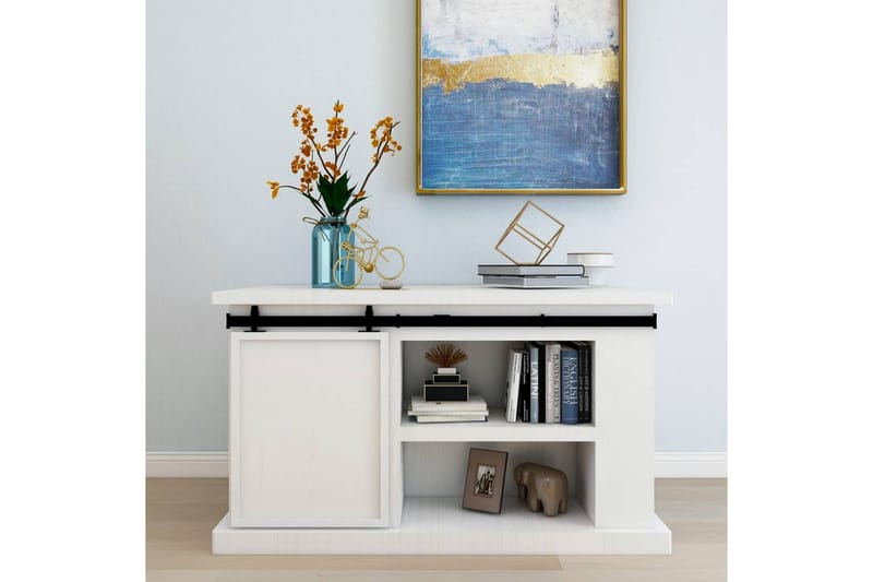 Mini skjutdörrsbeslag kolstål 152 cm - Svart - Hus & renovering - Bygg - Dörrar & Portar - Dörrbeslag & dörrtillbehör
