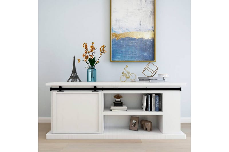 Mini skjutdörrsbeslag kolstål 183 cm - Svart - Hus & renovering - Bygg - Dörrar & Portar - Dörrbeslag & dörrtillbehör