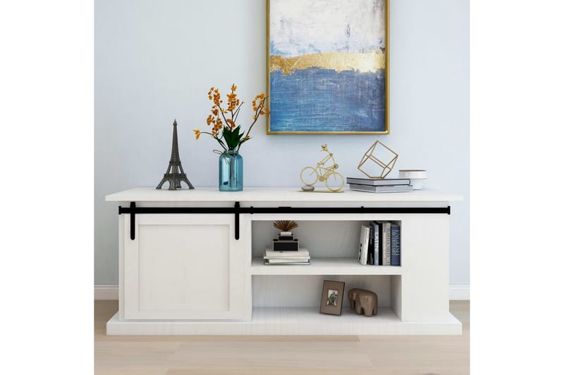 Mini skjutdörrsbeslag kolstål 183 cm - Svart - Hus & renovering - Bygg - Dörrar & Portar - Dörrbeslag & dörrtillbehör