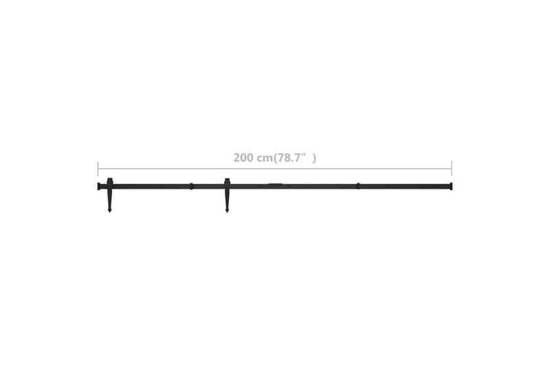 Mini skjutdörrsbeslag kolstål 200 cm - Svart - Hus & renovering - Bygg - Dörrar & Portar - Dörrbeslag & dörrtillbehör