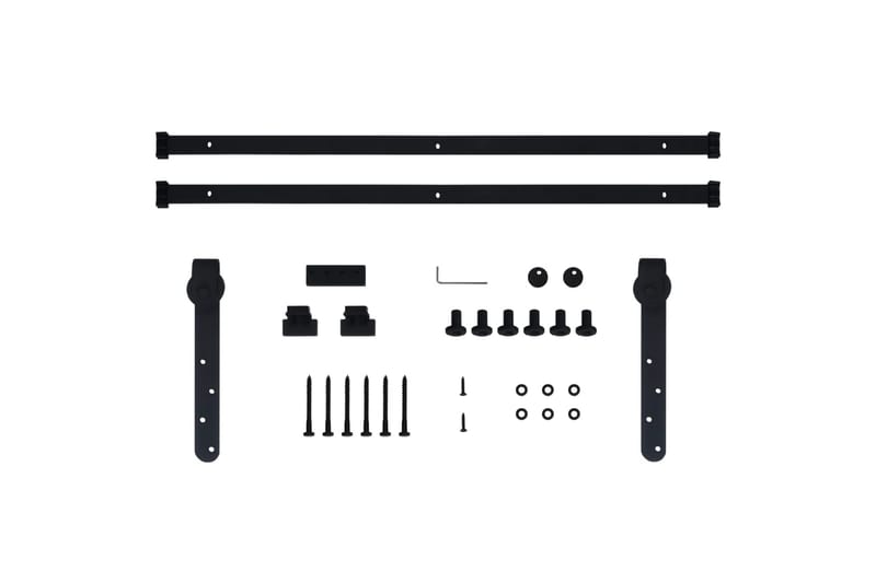 Mini skjutdörrsbeslag kolstål 200 cm - Svart - Skjutdörrsbeslag