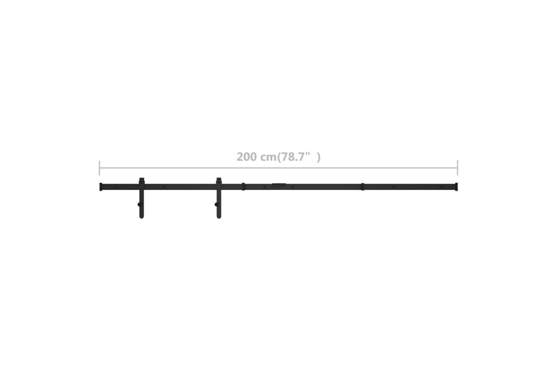 Mini skjutdörrsbeslag kolstål 200 cm - Svart - Hus & renovering - Bygg - Dörrar & Portar - Dörrbeslag & dörrtillbehör