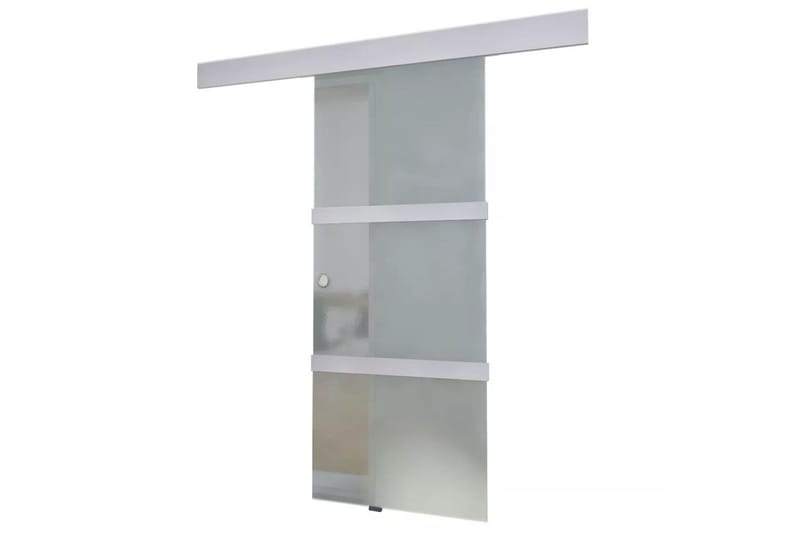 Skjutdörr glas och aluminium 178 cm silver - Silver - Hus & renovering - Bygg - Dörrar & Portar - Dörrbeslag & dörrtillbehör