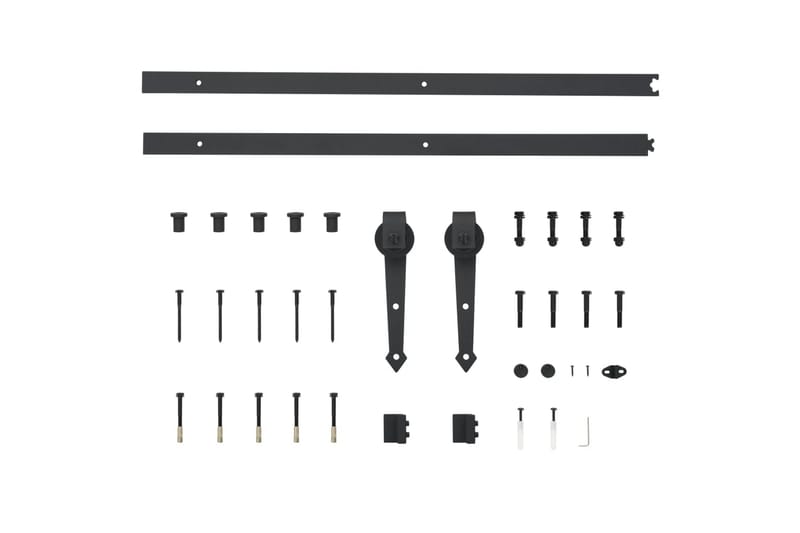 Skjutdörrsbeslag 183 cm stål svart - Svart - Hus & renovering - Bygg - Dörrar & Portar - Dörrbeslag & dörrtillbehör