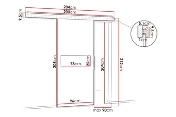 Doncaster Skjutdörr - Beige/Svart - Hus & renovering - Bygg - Dörrar & Portar - Skjutdörrar