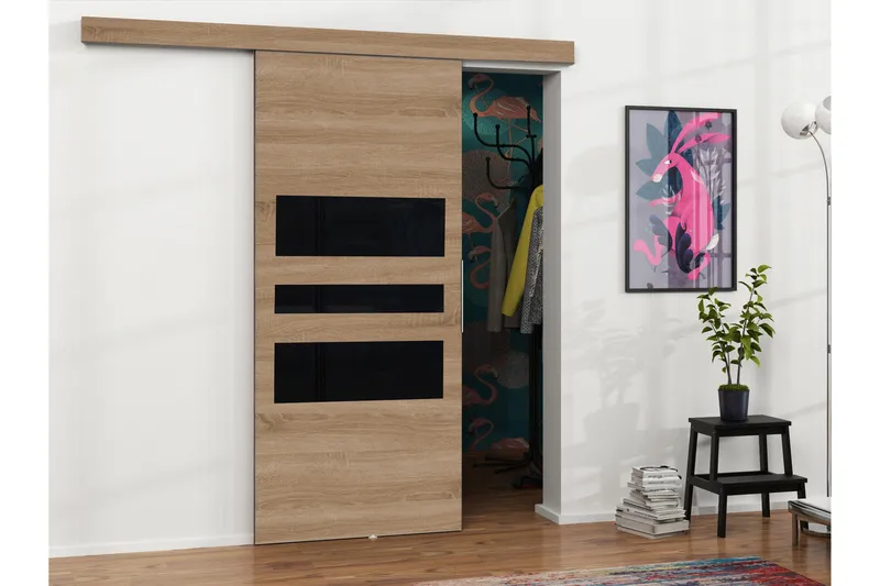 Doncaster Skjutdörr - Beige/Svart - Hus & renovering - Bygg - Dörrar & Portar - Skjutdörrar