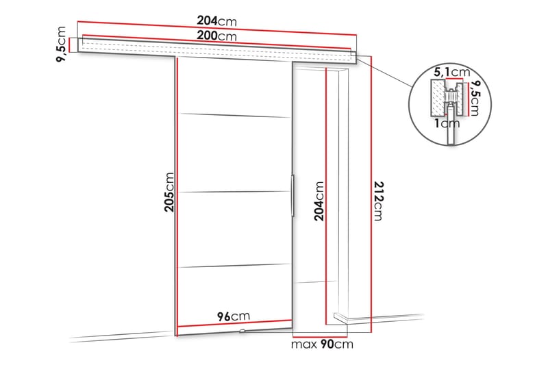 Doncaster Skjutdörr - Brun - Hus & renovering - Bygg - Dörrar & Portar - Skjutdörrar