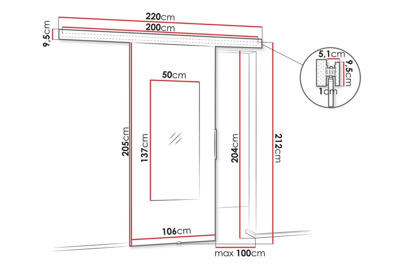 Doncaster Skjutdörr - Brun - Hus & renovering - Bygg - Dörrar & Portar - Skjutdörrar