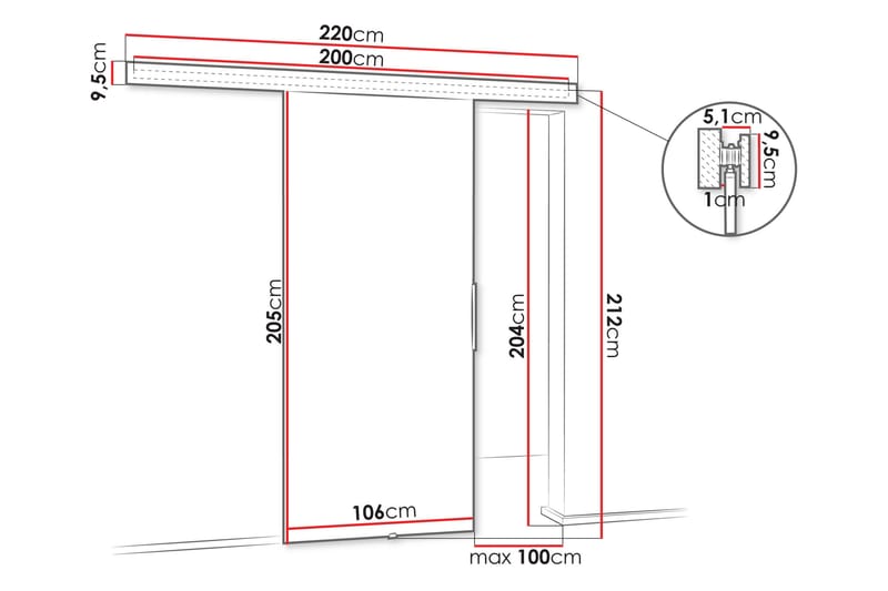 Doncaster Skjutdörr - Brun/Beige - Hus & renovering - Bygg - Dörrar & Portar - Skjutdörrar
