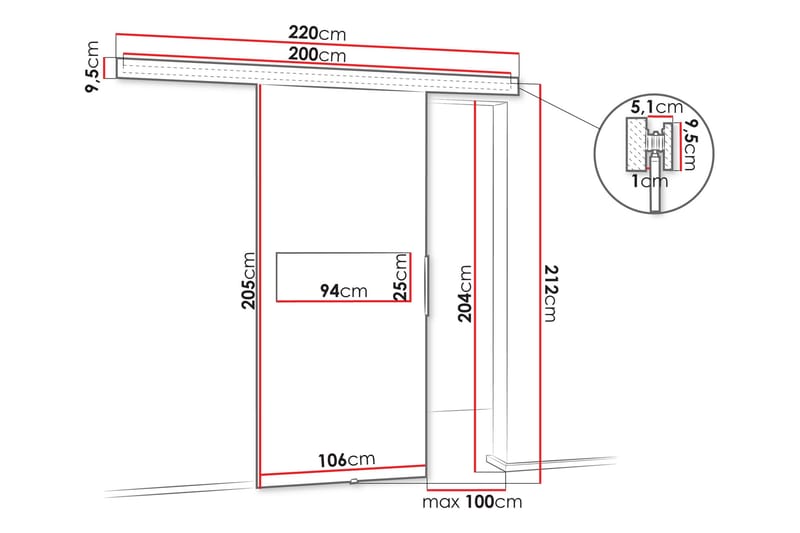 Doncaster Skjutdörr - Brun/Svart - Hus & renovering - Bygg - Dörrar & Portar - Skjutdörrar
