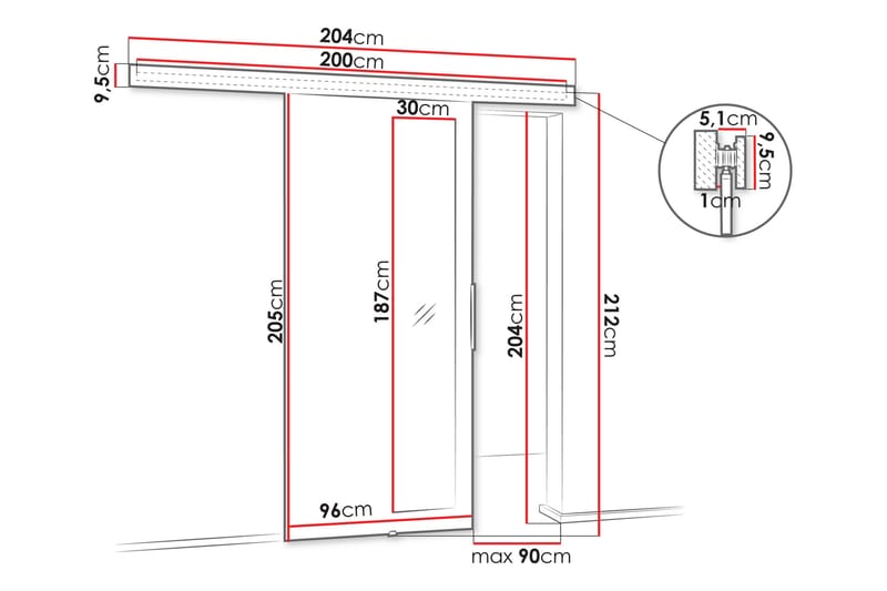 Doncaster Skjutdörr - Svart - Hus & renovering - Bygg - Dörrar & Portar - Skjutdörrar