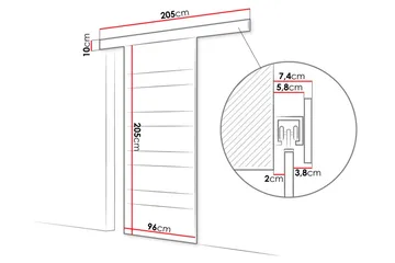 Granica Skjutdörr - Beige/Svart - Hus & renovering - Bygg - Dörrar & Portar - Skjutdörrar