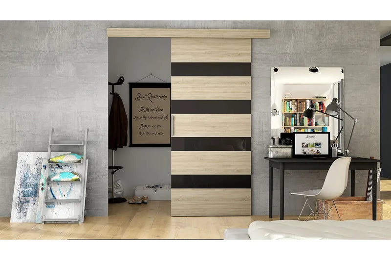 Granica Skjutdörr - Beige/Svart - Hus & renovering - Bygg - Dörrar & Portar - Skjutdörrar