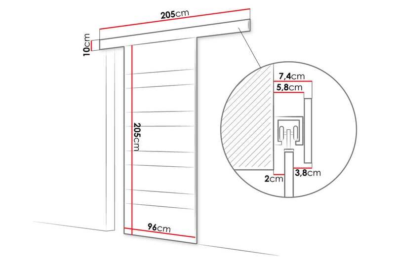 Granica Skjutdörr - Brun/Vit - Hus & renovering - Bygg - Dörrar & Portar - Skjutdörrar