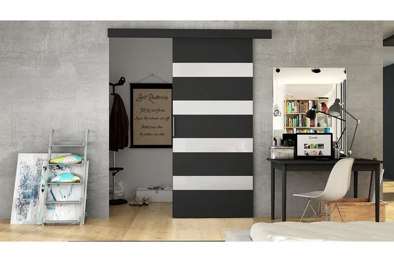 Granica Skjutdörr - Svart/Vit - Hus & renovering - Bygg - Dörrar & Portar - Skjutdörrar