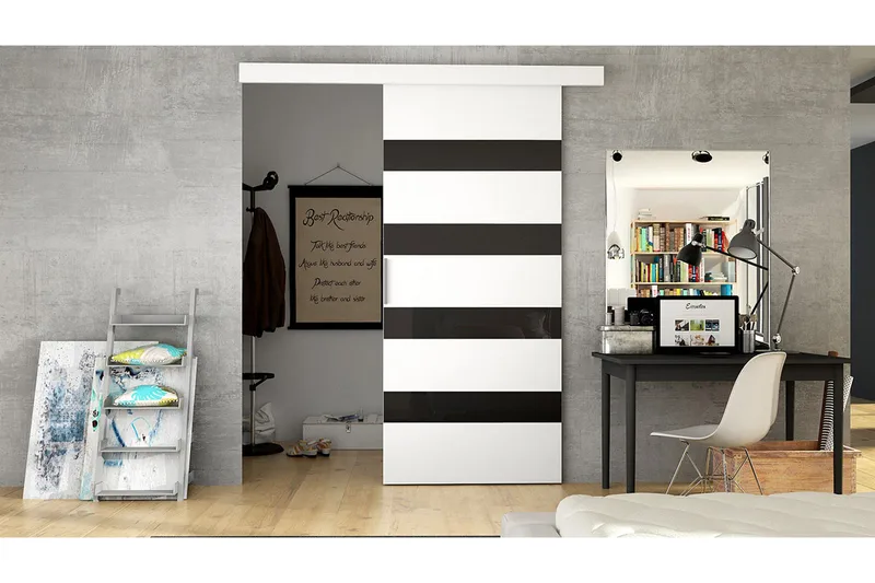 Granica Skjutdörr - Vit/Svart - Hus & renovering - Bygg - Dörrar & Portar - Skjutdörrar