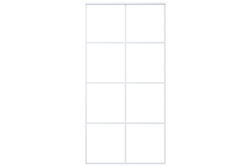 Skjutdörr ESG-glas och aluminium 102,5x205 cm vit - Vit - Hus & renovering - Bygg - Dörrar & Portar - Skjutdörrar