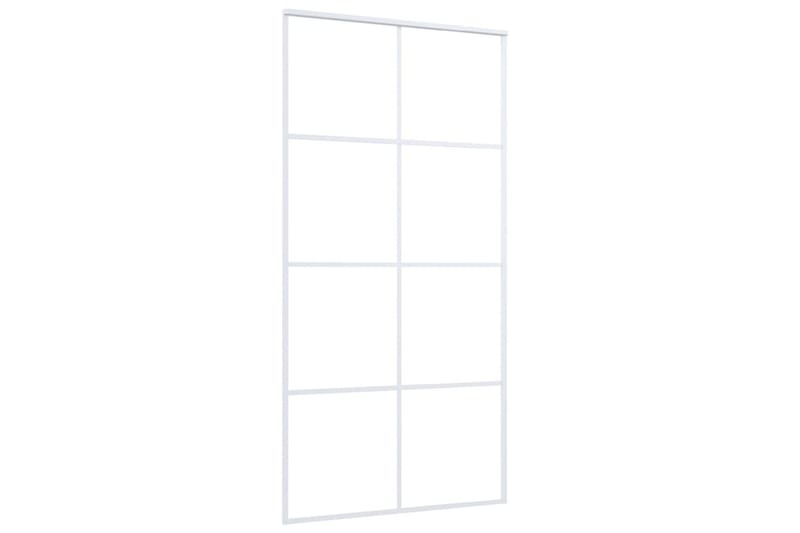 Skjutdörr ESG-glas och aluminium 102,5x205 cm vit - Vit - Hus & renovering - Bygg - Dörrar & Portar - Skjutdörrar