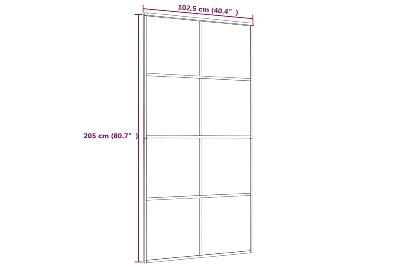 Skjutdörr ESG-glas och aluminium 102,5x205 cm vit - Vit - Hus & renovering - Bygg - Dörrar & Portar - Skjutdörrar