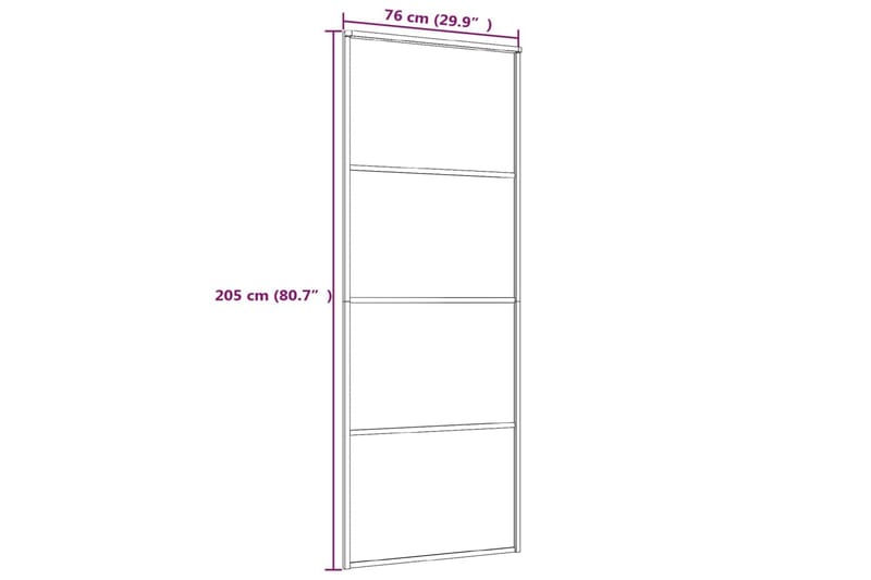 Skjutdörr ESG-glas och aluminium 76x205 cm vit - Vit - Hus & renovering - Bygg - Dörrar & Portar - Skjutdörrar