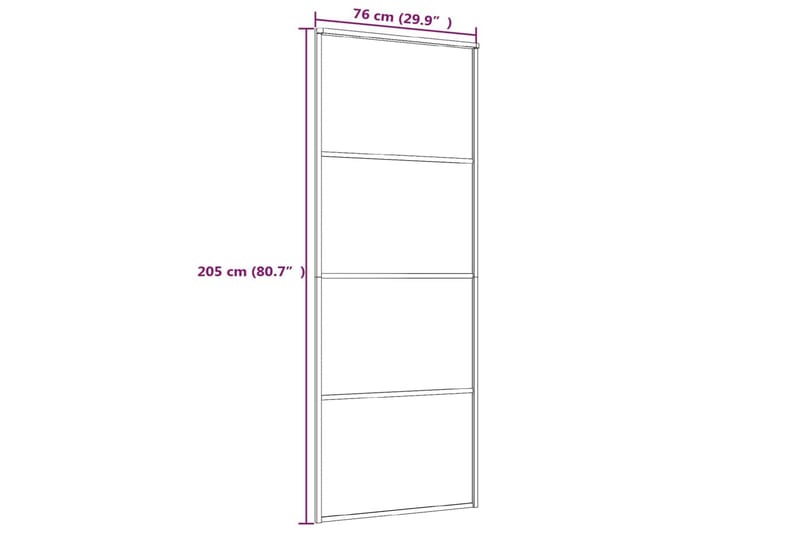 Skjutdörr frostat ESG-glas och aluminium 76x205 cm vit - Vit - Hus & renovering - Bygg - Dörrar & Portar - Skjutdörrar