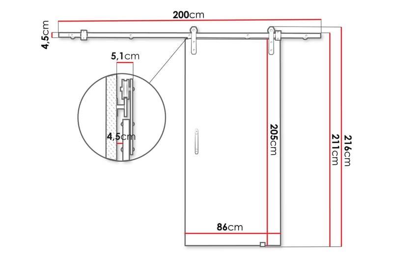 Retro Skjutdörr - Beige - Hus & renovering - Bygg - Dörrar & Portar - Skjutdörrar