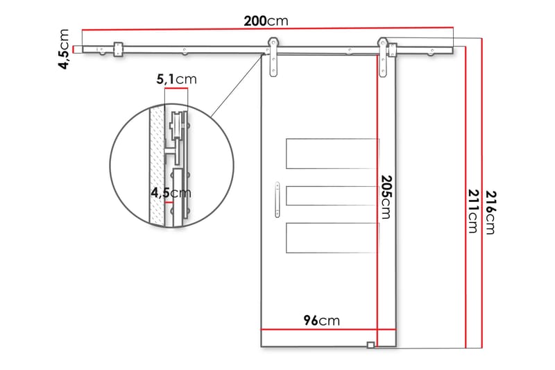 Retro Skjutdörr - Grå - Hus & renovering - Bygg - Dörrar & Portar - Skjutdörrar