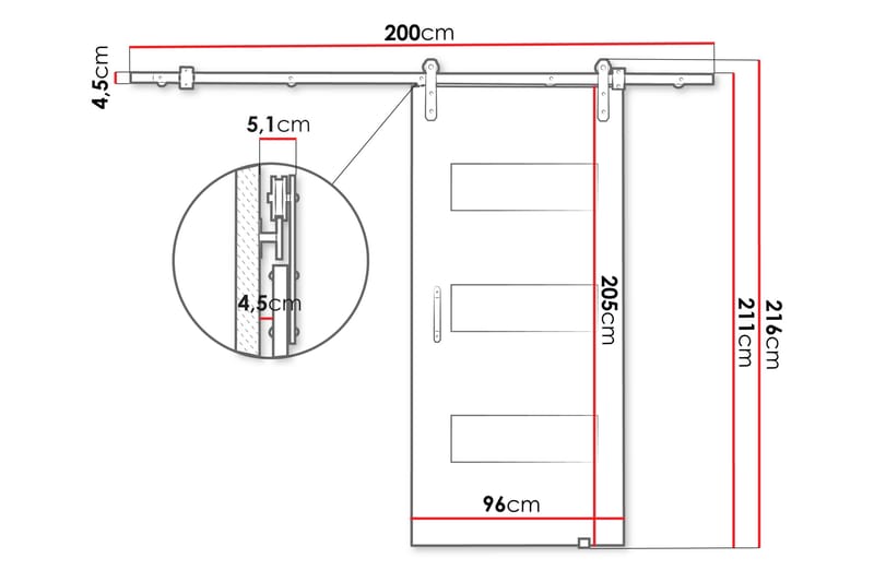 Retro Skjutdörr - Vit - Hus & renovering - Bygg - Dörrar & Portar - Skjutdörrar