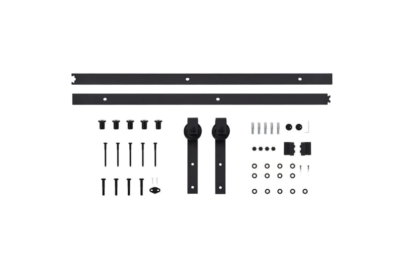 Skjutdörr med beslag 80x210 cm massiv furu - Brun - Hus & renovering - Bygg - Dörrar & Portar - Skjutdörrar