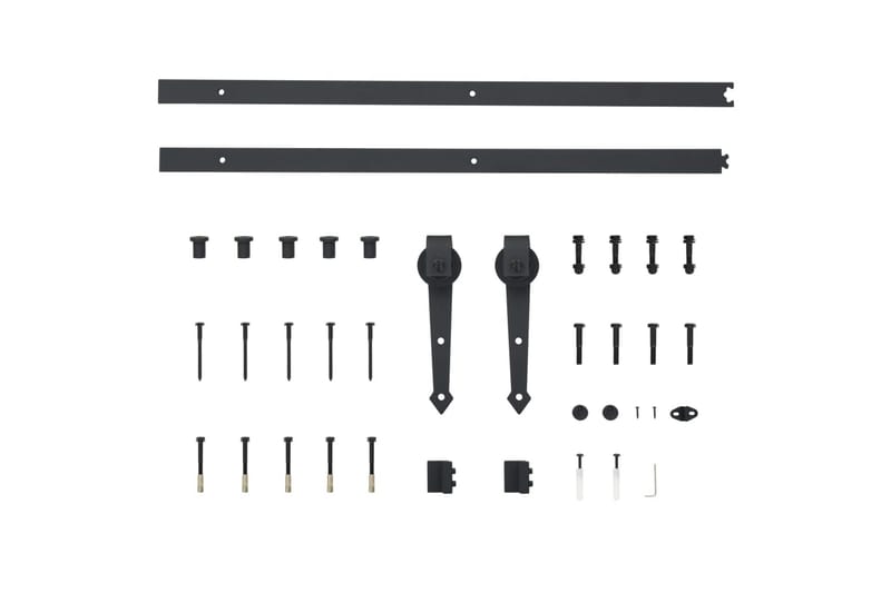 Skjutdörr med beslag 80x210 cm massiv furu - Brun - Hus & renovering - Bygg - Dörrar & Portar - Skjutdörrar
