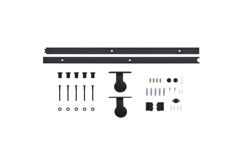 Skjutdörr med beslag 90x210 cm massiv furu - Brun - Hus & renovering - Bygg - Dörrar & Portar - Skjutdörrar